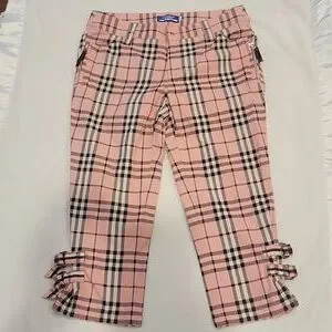 【Burberry】Capri pants Burberry Pants Golf Capri Color: ivory/Red/grey| Size: 8 | eBay